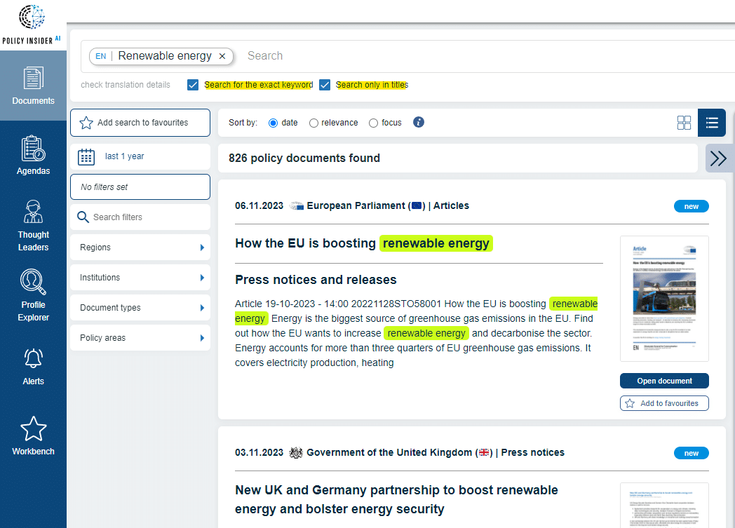 Advanced search: exact word within title