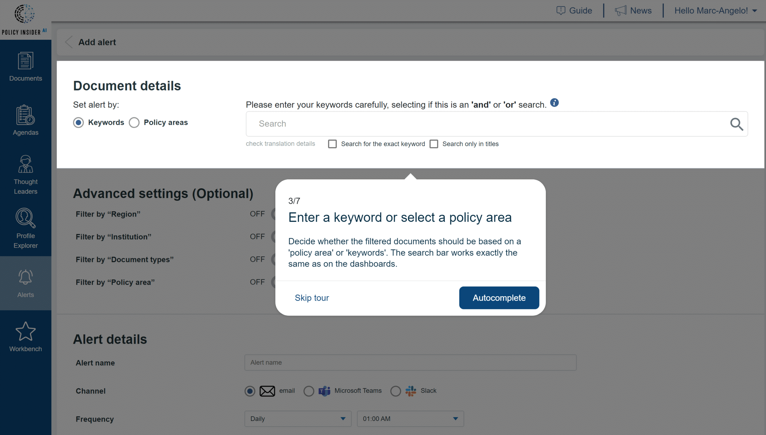 Creating alerts tutorial